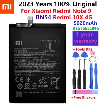 100% Originalni XIAOMI BN54 zamjenske baterije za Xiaomi Redmi Note 9 Redmi 10X 4G autentična baterija za telefone 5020 mah + besplatni alati