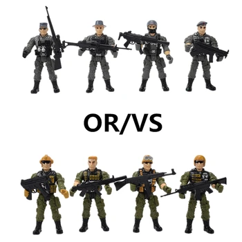 4 Vojnika i oružja, vojne figure, igračke za dječake, borbena igra, pokretne zglobove, model vojne vojnik igračka