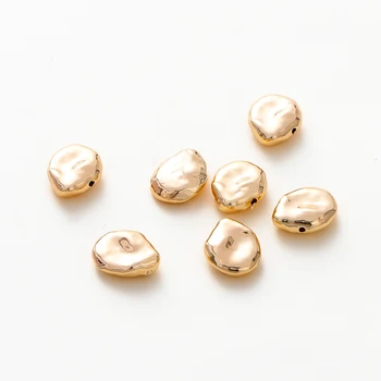 6 kom., 14 Do/18 Do pozlaćeni mesing perle nepravilnog oblika, visoke kvalitete zrna 11 *14 mm, bočne perle za pribor za izradu nakita svojim rukama