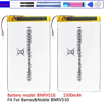 Baterija BNRV 510 1500 mah za Barnes & Noble BNRV510 Gluho Glowlight Plus 2015 Kobo Glo HD H2O E-knjiga Aura N514 Izdanje 2 Bateira