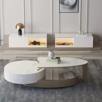 Design kit za dnevni boravak u skandinavskom stilu, luksuzni komplet za mali stan, genetika konzola, kamena glačanje, stol, namještaj za dom