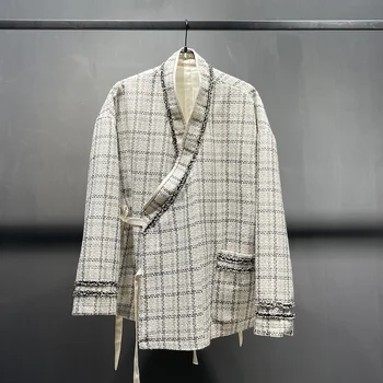 Dizajn блейзера, muška jakna u kavez, сращивание, kvalitetni originalni elegantna muška odjeća, besplatna dostava, jesen odijelo