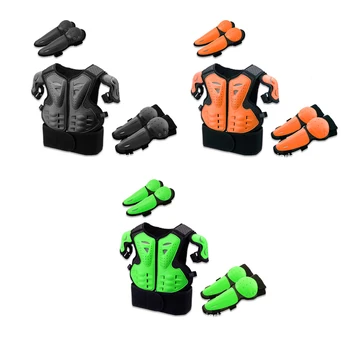 Dječji kostim za motokros, zaštitna мотоциклетная opremanja, ski налокотник, наколенник, sigurnosni prsluk za dječake, crna