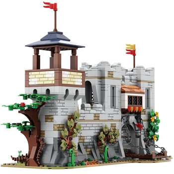 Gobricks MOC, model dvorca male vitezova-lavov, blok, srednjovjekovna arhitektura, edukativne igračke za poklon na dan rođenja djeteta