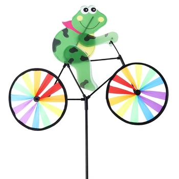 HBB Slatka 3D žaba na biciklu vjetrenjača Vihor Vrt travnjak je Ukras dvorišta Vodene вертушка