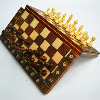 Igra šah, super magnetni drveni šah, backgammon, dame, 3 u 1, berba šah, putno šahovski set, drveni šahovska figura, šahovskoj ploči