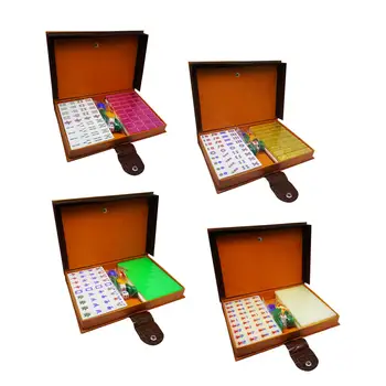 Kineski mahjong za putovanja, s torbom za pohranu, 144 pločice, akril, 3-4 osobe, lako čitljiv za živo stranke