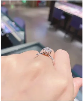 Klasični prsten D boje 0,5 karat s prirodnim шелковичным kamen, prsten sa zvijezda, prsten za žene od visokokvalitetnog srebra 925 sterling, vjenčanje college, brides
