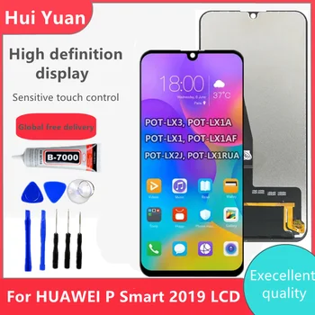 Kvaliteta AAA Za Huawei P smart 2019 LCD zaslon osjetljiv Na Dodir Digitalizator Za Huawei P smart 2019 LCD POT-LX1 Rezervni Dijelovi
