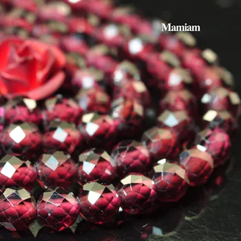 Mamiam, prirodni granat crvena, cut-okrugle perle 2,5 mm, 3 mm, 3,8 mm, gladak kamen, narukvica, ogrlica, dizajn nakita