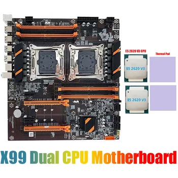 Matična ploča sa dual procesor X99 Podržava i LGA2011 matična ploča sa DDR4 memorijom ECC PCB-matična ploča s procesorom 2XE5 2620 V3 + 2Xthermal Pad