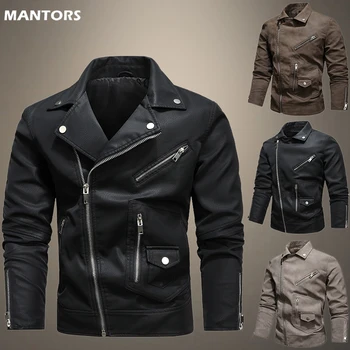 Muška kožna jakna-бомбер, muška jakna, tanka ветровка s lapels, odjeća, kaputi, мотоциклетная kožna jakna, muška bicikl kaput, veličina EU