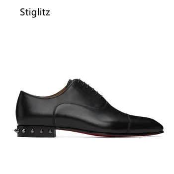 Muška kožna muška casual cipele ručne izrade s bodlje i zakovice, poslovni softveri za modeliranje cipele čipka-up za muškarce, оксфордские cipele ravnim cipelama
