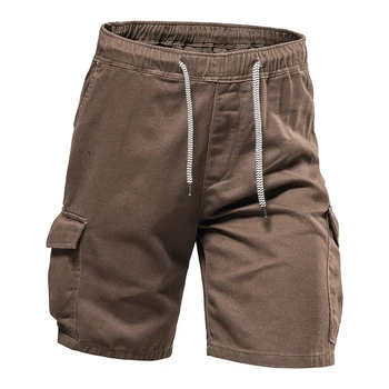 Muške svakodnevne kratke hlacice-teretni, besplatne ulične pamučne sportske kratke hlače-teretni s više džepova, gospodo tanke ljetnih aktivnosti na plaži hlače, kratke hlače