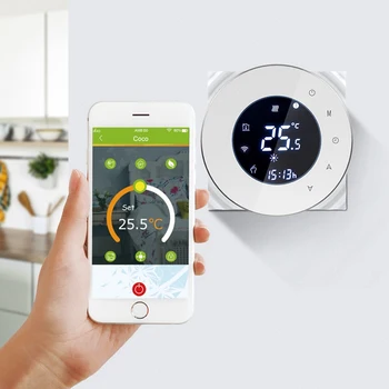 Pametan WiFi touch termostat Bežični kontroler temperature vode/električnog poda s grijanom vodom/plinski kotao radi Google Home