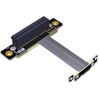 PCIE Riser PCIe3.0 x1 Muški na x4 Ženski Kabel Sa zaštitom od elektromagnetskih smetnji 8 Gbit/s PCI-E III 1x 4x Produžni kabel Riser Tape Kabel Koljeno Pod Pravim kutom