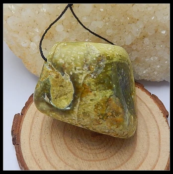 Prirodni kamen Žuti opal Ovjes ručni rad od zrna DIY Nakit Ogrlica Pribor 32x31x5 mm 8 g
