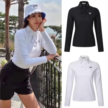 Proljeće-Ljeto Nova Ženska Polo Majica za golf dugi rukav, Jedinstveni Dizajn izrez, Ženska Majica, Modna Ženska Odjeća Za Golf