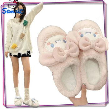 Sanrio Cinnamoroll/ cipele s likovima iz crtića, slatka pliš papuče, ženske jesensko-zimske kućne papuče Y2K, toplu i udobnu casual cipele