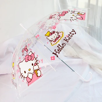 Sanrio Kawaii Hello Kitty kišobran Anime Cinnamoroll Prozirni kišobran s dugom ručkom u kišni dan Lagana kišobran Slatki poklon