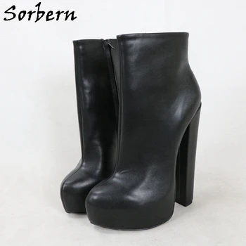 Sorbern/ boots na блочном petu 20 cm, nevidljiva cipele na platformu, dimenzije 33-48, kratke booties, stilovi unisex, fetiš, zimske debele pete