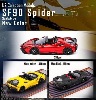 U2 1:64 SF90 Spider Novitec Rosso Žuta/crna ograničeno model automobila 399