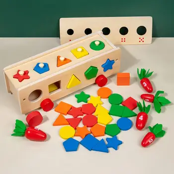 Zagonetka geometrijskih oblika, sortiranje po obliku, edukativne igračke, drveni razvija zagonetka u obliku za djevojčice, darove za djecu