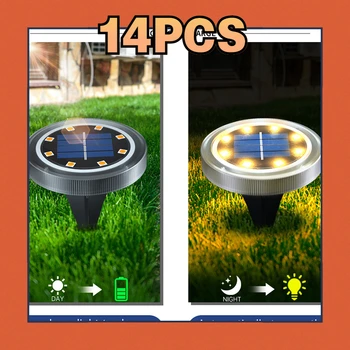 Zemaljske svjetiljke na solarni pogon IP65 Vodootporni vanjski led disk za vrt, đonovi ландшафтная staze, osvjetljenje unutarnjeg dvorišta, travnjak
