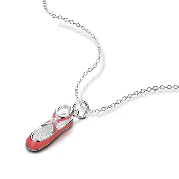 ziqiudie, ogrlica od crvenih cipela od 925 sterling srebra, moderan kratko ogrlica sa lancem na ключицу, dar zahvalnosti djevojci za rođendan