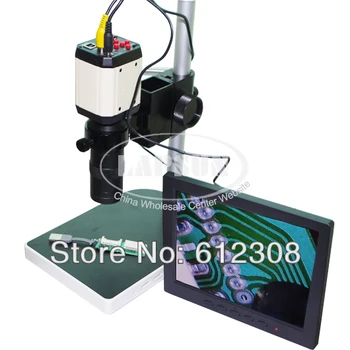 120X Skup mikroskopi za industrijske industrije, kamera, VGA, USB, AV, TV, video izlaz, C-oblika objektiv + 8 