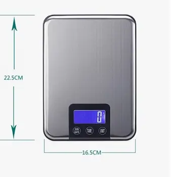 15 kg 1 g Velike Kuhinjske Elektronska Vaga Maksimalni Kapacitet 15 kg Digitalni Mjerni Vaga za hranu Tanka Dodirna Tipka od Nehrđajućeg Čelika