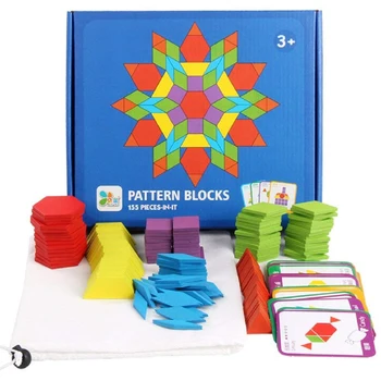 155 kom., kreativna logičke igre, edukativne igračke za djecu, obrazovni puzzle, edukativne drvene igračke geometrijskih oblika