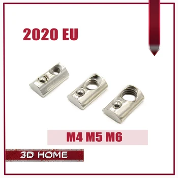 20 komada M4 M5 M6 T Opružni matica polukružnom elastičnost Proljeće jedinice matice za 2020 aluminijski profil standarda EU Utor utor 6