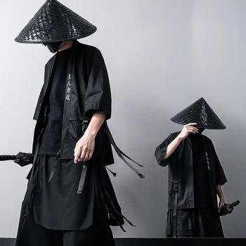 2021 Novi japanski tradicionalni crni kimono kardigan Diablo Samurai Ninja Cosplay odijelo u kineskom stilu Hanfu kaput vanjska odjeća