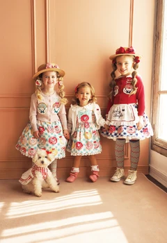 2023 Dječje suknja Shirley Temple iz iste serije haljina s po cijeloj površini krafne za djevojčice