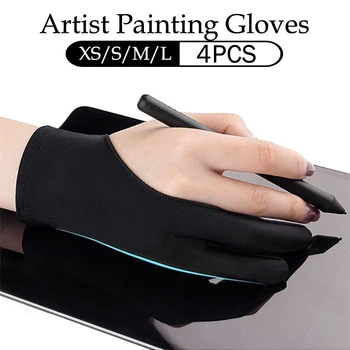 4/2 /1pc rukavice za crtanje na ploči sa dva prsta, rukavice za crtanje na grafičkom tabletu s odstupanjem dlan rukavice za iPad Pro Air, otporna na размазыванию