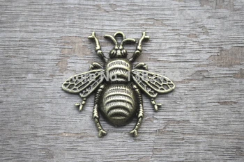 5 kom.-Privjesci u obliku pčele, antička bronca, prekrasan veliki privjesak u obliku medonosne pčele 38x40 mm
