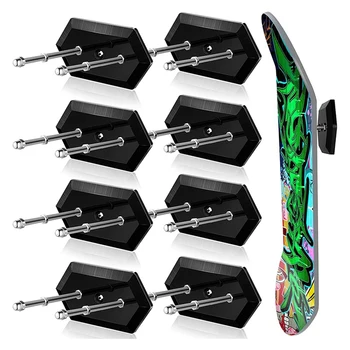 8 komada Zidni držač za skateboard s vijkom Plutajući vješalica za skateboard Nosač za skateboard Rotirajući stalak za skateboard