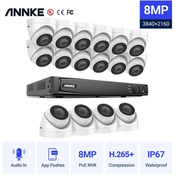 ANNKE 4K Ultra HD POE Sustav video nadzora 16CH H. 265 + NVR Snimač 4K Kamera Sigurnosti Snimku 8X8MP PoE Ip kamera