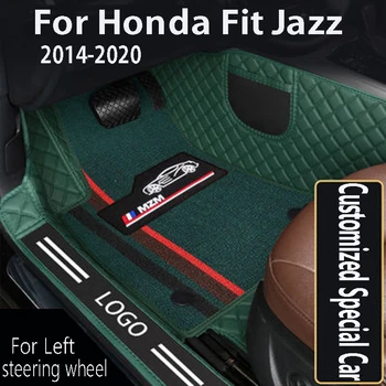 Auto-tepih za polaganje automobil, tepih od umjetne kože, auto-tepisi za Honda Fit Jazz (5 mjesta) 2014 2015 2016 2017 2018 2019 20