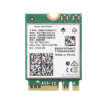 AX210 AX210NGW Mrežna kartica M. 2 NGFF 2,4 Ghz /5G WI-FI 6E 2400 Mbit/s WiFi Kartica 802.11 Ax Bluetooth 5.2 WiFi Adapter