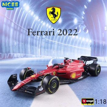 Bburago 1:18 2022 Ferrari F1-75 Simulacija utrke Automobila Литая Pod Pritiskom Model Automobila Od Legure Proces Uređenja Zbirka Dječjih Igračaka Darove B777