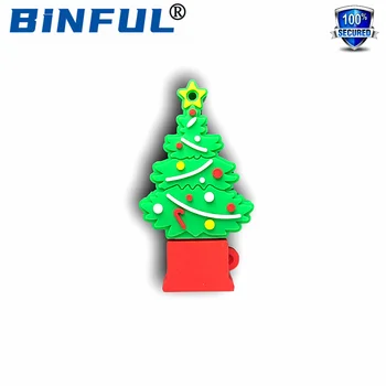 BINFUL Autentičnu Crvena Božićno drvce usb flash disk od 4 GB 8 G 16 G 32 G 64 128 G G 256 GB, USB 2.0 flash drive, usb memory stick u disk Poklon
