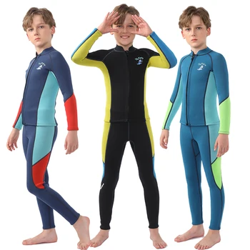 Debeli neoprenska kupaće kostime iz dva predmeta za djecu, dječake, odijelo za surfanje, imajući toplo, kupaći kostim za slobodnog ronjenja, top i hlače, odijela za ronjenje