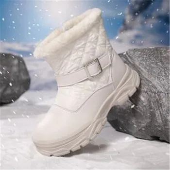 Dječje zimske cipele za djevojčice, vodootporna koža je topla od samta хлопковая cipele na ravne cipele, čizme Bottes Pour Enfant