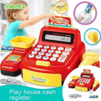 Dječji blagajni Kalkulator, igračka za hinjene igre u kuću sa svjetlom i zvukom, kovanice, igre blagajnica u supermarketu, igračke za djevojčice i dječake