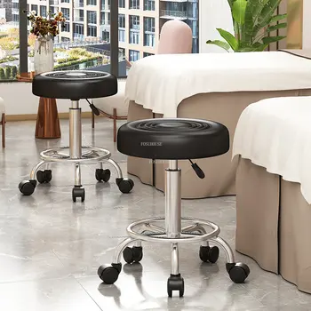 Frizerske stolice od kovanog željeza, u skandinavskom stilu, profesionalne frizerske stolice s jednostavnim podizanjem rotirajuće stolice, namještaj Cadeira De Barbeiro