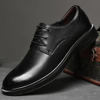 gospodo oxfords, luksuzni poslovni elegantne muške kožne cipele čipka-up, prozračna gume službena mondeno cipele u britanskom stilu za muškarce