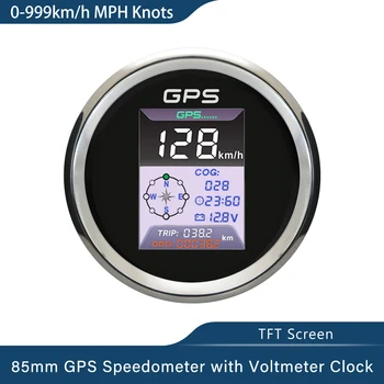 HD 85 mm 3 u 1 Multifunkcionalna GPS senzor brzinomjer sa satom voltmetar za automobil Brod jahta 9-32 U