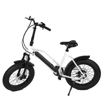 Hot prodaja 20-inčni bijela električni bicikl 500 W 48 U moćan promjenjiva brzina savijanja debelih guma za bicikle brushless dc motor